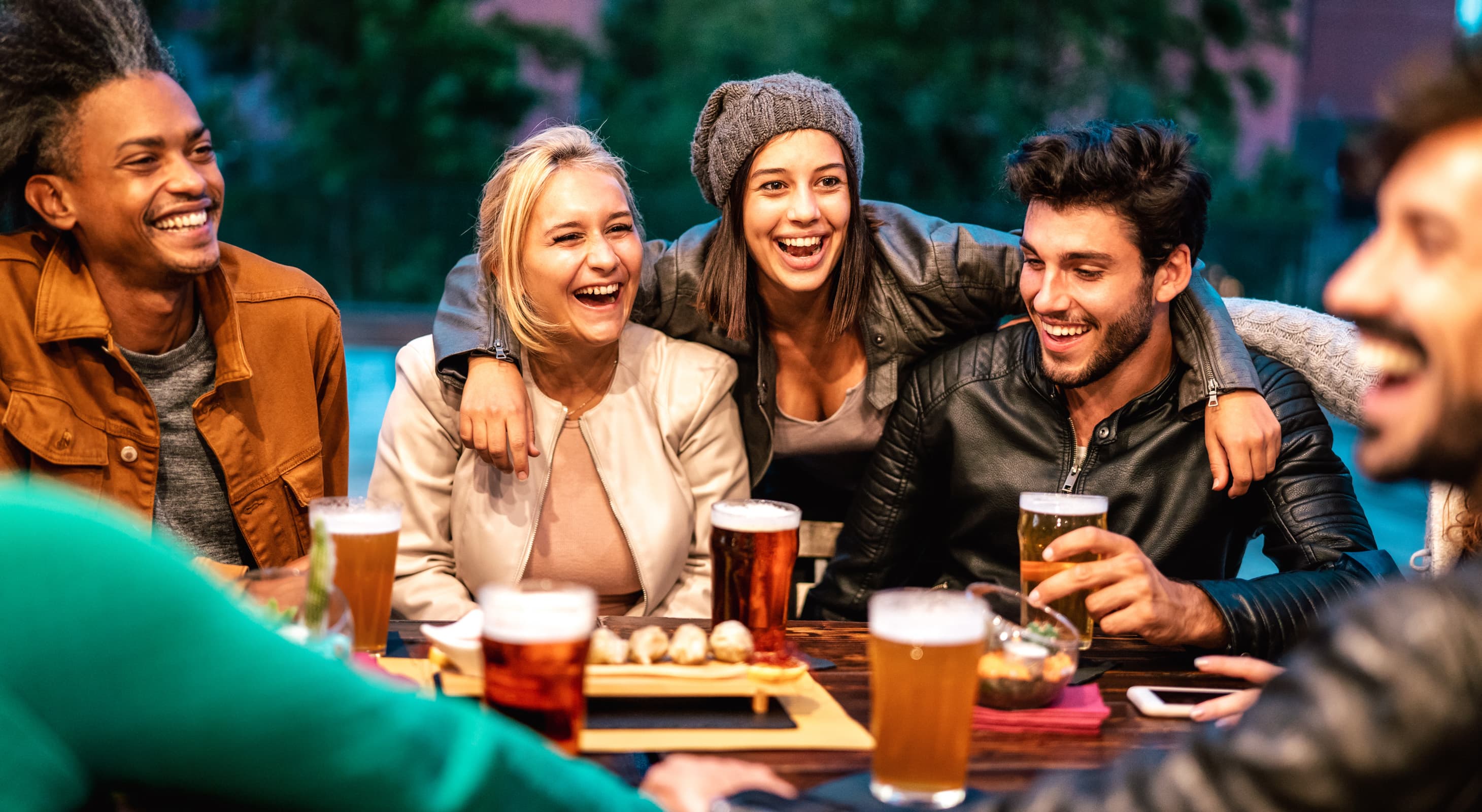 Happy friends at beer Northern Virginia brewery