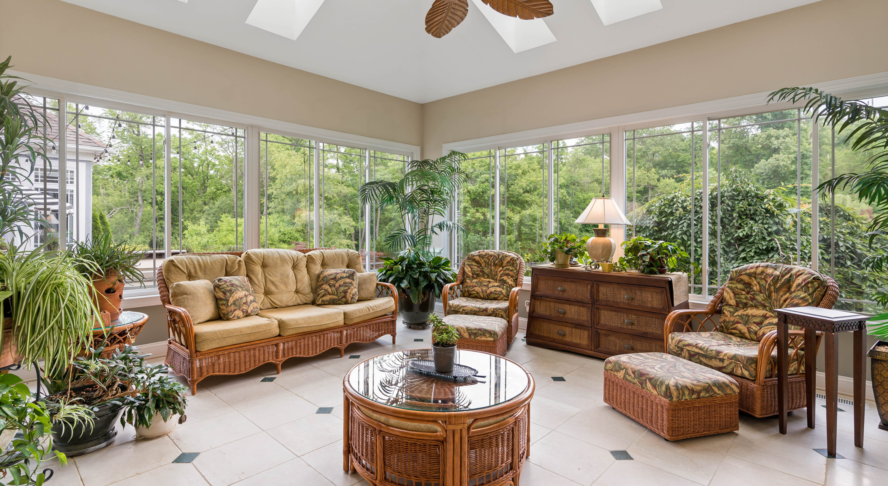 The sunroom at our vacation rental in Northern Virginia